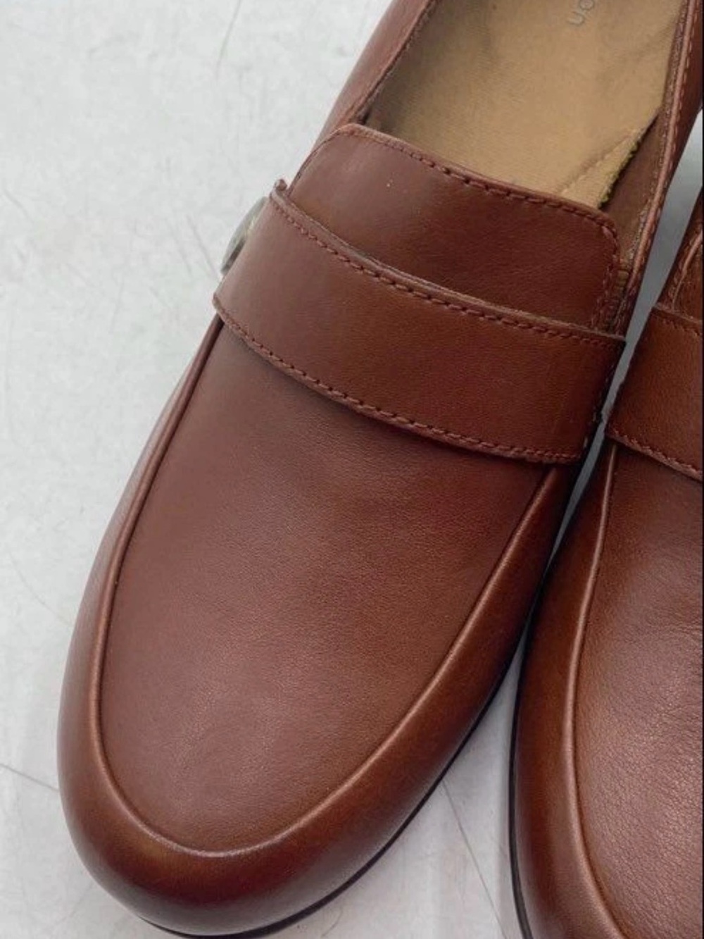 Clarks Emily Andria Brown Leather Slip-On Loafers nwot - Picture 4 of 8